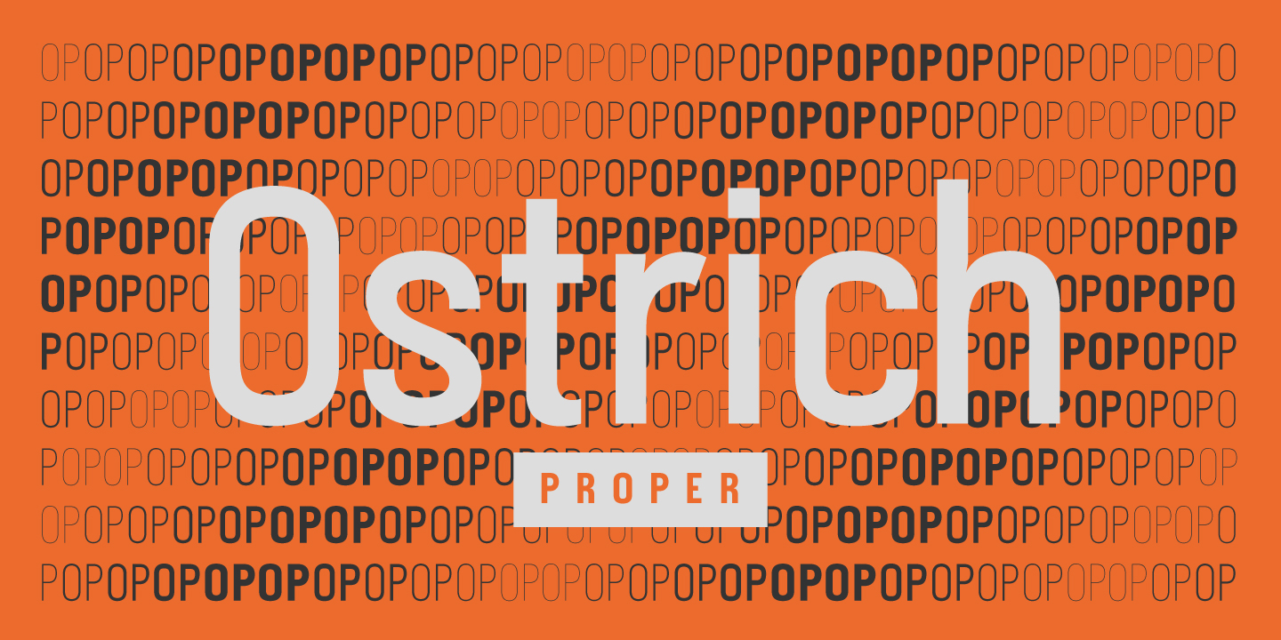 Beispiel einer Ostrich Proper Regular-Schriftart